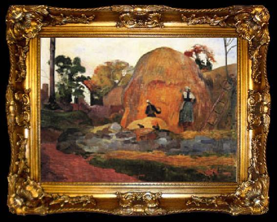 framed  Paul Gauguin Yellow  Hay Ricks(Blond Harvest), ta009-2